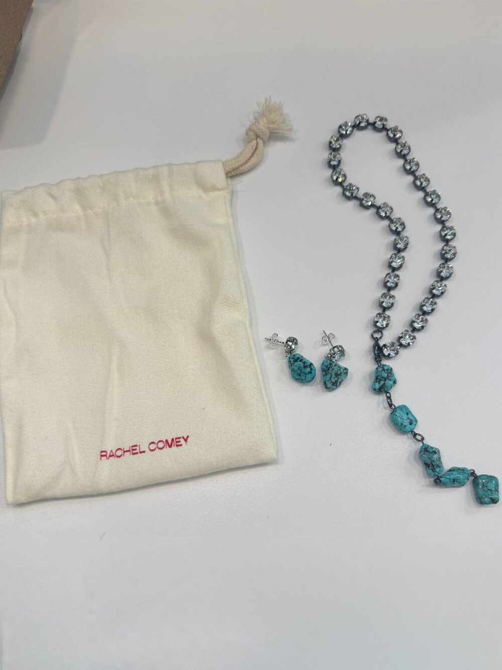Rachel Comey Omnia Crystal & Faux Turquoise Necklace and Earrings Set